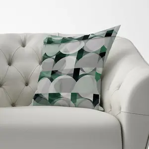 Geometric Grey Green Cushions 60cm x 60cm