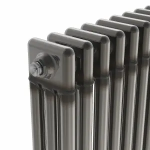 Right Radiators 1500x472 mm Vertical Traditional 3 Column Cast Iron Style Radiator Raw Metal