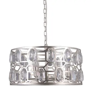 Luminosa Modern Hanging Pendant Champagne Silver 6 Light , E14