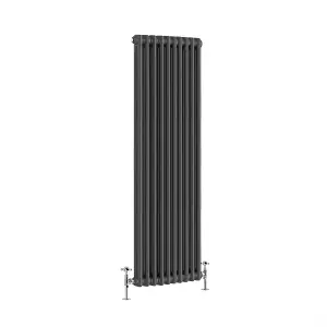 Right Radiators 1500x470 mm Vertical Traditional 2 Column Cast Iron Style Radiator Anthracite