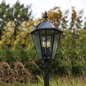 CGC Black Victorian Style LED Solar Lantern Large Lampost Light