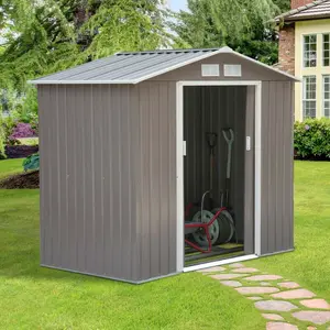 7 ft. W x 4 ft. D Metal Apex Garden Shed