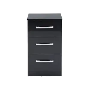 Marquitta 3 Drawer Bedside Table Black