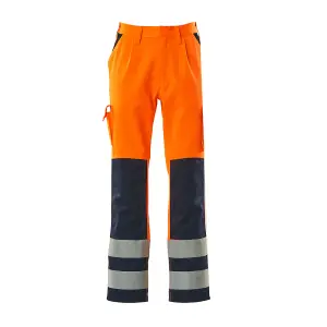 Mascot Safe Compete Olinda Trousers - Hi-Vis Orange/Navy (Hi-Vis Orange/Navy Blue)  (34.5) (Leg Length - Long)