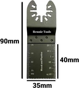 Rennie Tools Pack Of 10 x 35mm Oscillating Multi Tool Blades Set Compatible with Dremel Fein Multimaster Makita Etc Wood Saw Blade