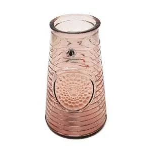 Recycled Glass Mandala Pink Home Décor Medium Vase (H) 27.5cm