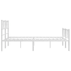 Berkfield Metal Bed Frame with Headboard and Footboard White 120x200 cm