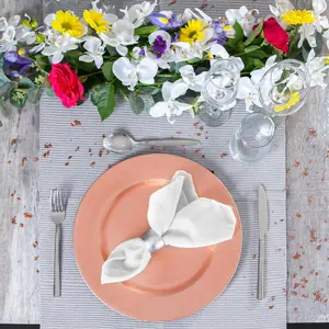 Metallic Charger Plates - Rose Gold - 33cm - Pack of 6 - Table Decoration Plates by Harbour Housewares