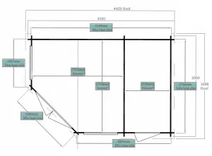 Shire Rowney 10x14 ft Toughened glass & 2 windows Apex Wooden Cabin