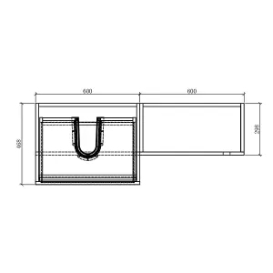 Solstice Gloss Light Grey Left Hand Bathroom Vanity Basin & WC Unit Combination (W)1200mm (H)890mm