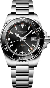 Longines Hydroconquest GMT 41mm Mens Watch Black Stainless Steel L37904566 41mm - Longines Watches