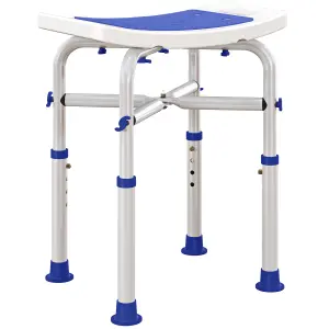 HOMCOM Adjustable Shower Stool with Foot Pads for Elderly Disabled Purple