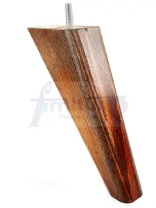 SET OF 4 REPLACEMENT FURNITURE SQUARE FEET CHESTNUT WASH TAPERED WOODEN LEGS 150mm HIGH M10