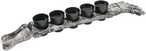 5Pcs Halloween Skeleton Arm Shot Glasses - Black Stand, Spooky Party Tableware