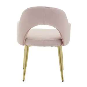 Dusty PInk Velvet Dining Chair, Versatile Velvet Upholstered Dining Table Chair, Tapered Living Room Chair