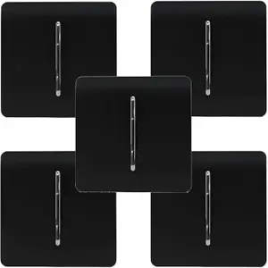 Trendi Modern 1 Gang 1 or 2 way Screwless Rocker Light Switch in Matt Black (Pack of 5)