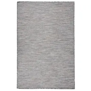 Berkfield Outdoor Flatweave Rug 120x170 cm Brown and Black