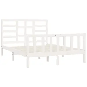 Berkfield Bed Frame White Solid Wood Pine 120x200 cm