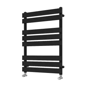 Right Radiators 800x600 mm Designer Flat Panel Heated Towel Rail Radiator Bathroom Warmer Heating Black