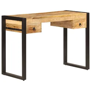 Berkfield Desk with 2 Drawers 110x50x77 cm Solid Mango Wood