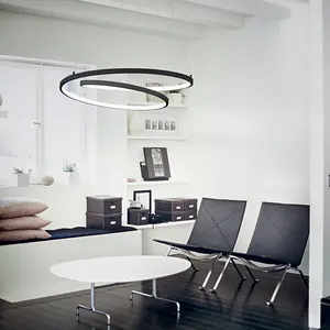 Luminosa OZ Dimmable Swirl 80cm Integrated LED Pendant Ceiling Light Black, 3000K