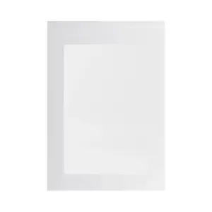 GoodHome Garcinia Integrated handle Gloss light grey Glazed Cabinet door (W)500mm (H)715mm (T)19mm