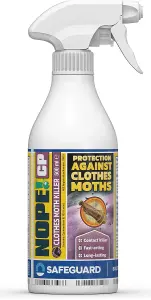 NOPE CP Moth Killer Spray (500ml) Fast acting, Odourless, Long-lasting Moth Repellent for Home, Wardrobe and Carpets. HSE Approved