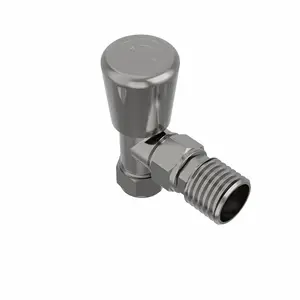 Rinse Bathrooms Angled Towel Radiator Valves Round 15mm for Towel Rail Radiator Satin Nickel