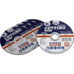 Set of 5 Heavy Duty 100mm Flat Metal Cutting Discs for Angle Grinders with 16mm Bore