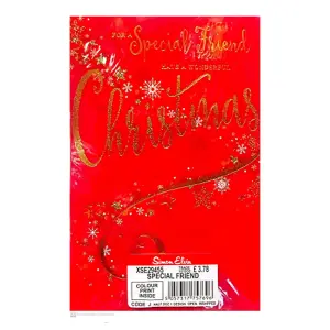 Simon Elvin Have A Wonderful Christmas Greetings Card (Pack of 6) Red/Gold (One Size)