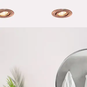 Litecraft 2 Pack Copper 1 Lamp Modern Bathroom Downlights IP65 Circular Tiltable