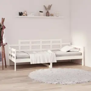 Berkfield Day Bed White Solid Wood Pine 90x190 cm