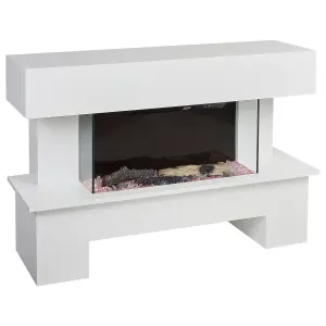 Electric Fireplace Heater KALAHARI White