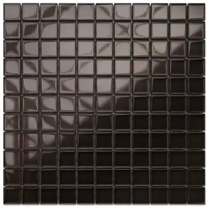 Glass mosaic on mesh for bathroom or kitchen 300mm x 300mm - Dark chocolate