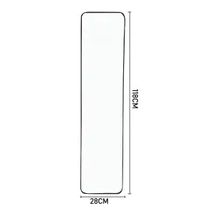 Rectangular Wall-Mounted Full-Length Framed Mirror - 28 W x 118 T, Ideal for Bedroom