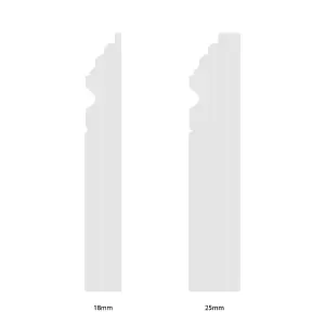 National Skirting Frontier MDF Skirting Board - 120mm x 25mm x 4200mm, Primed, No Rebate