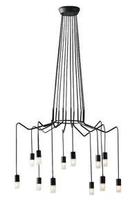 Luminosa Spider 12 Light Hanging Wire Pendant, Anthracite, G9