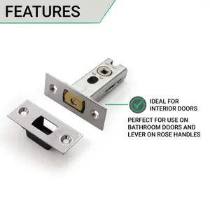 EAI Tubular Bathroom Deadbolt - 76mm Case - 57mm Backset - Polished Chrome