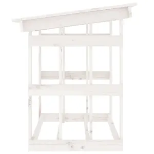 Berkfield Firewood Rack White 108x64.5x77 cm Solid Wood Pine