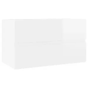 Berkfield Sink Cabinet High Gloss White 80x38.5x45 cm Engineered Wood