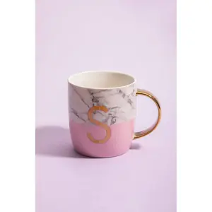 Maison by Premier Mimo Pastel Pink S Letter Monogram Mug