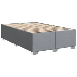 Berkfield Box Spring Bed with Mattress Light Grey 120x190 cm Fabric