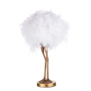 Litecraft Oscar Gold 1 Light Ostrich Legs Table Lamp