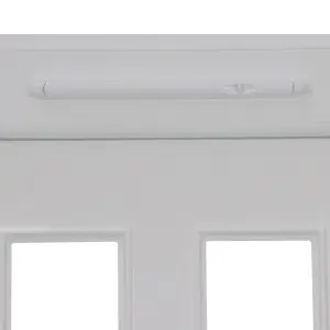 Fortia Chesil Frosted Glazed White RH External Front Door set, (H)2085mm (W)840mm