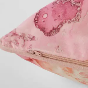 2 Pack Marble Matte Velvet Cushion Covers, Blush - 45 x 45cm