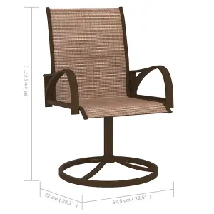 Berkfield Garden Swivel Chairs 2 pcs Textilene and Steel Brown