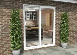 Green & Taylor White Aluminium External Sliding Doors - LH Sliding / RH Fixed - 1790 x 2090mm (WxH)