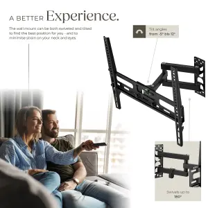 Television Bracket - 26-75 inch screens, extendable, tilt, swivel TV wall mount - black