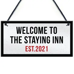 The Staying Inn Home Bar Sign LOCKDOWN Sign Man Cave Plaque Gift