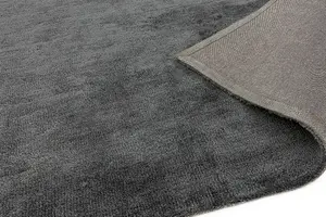 Grey Plain Modern Easy to clean Rug for Dining Room Bed Room and Living Room-200cm X 290cm